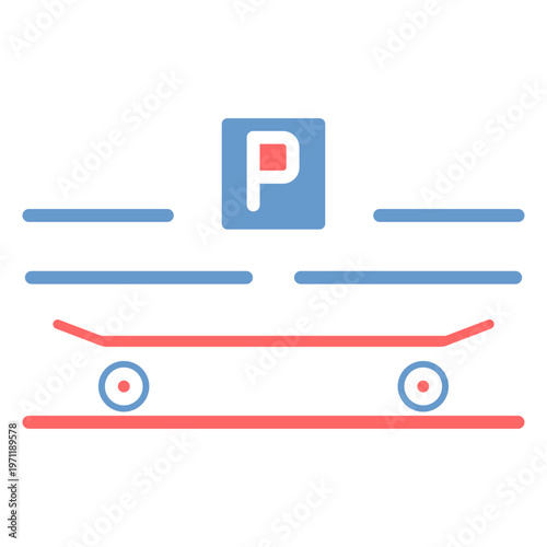 Skateboard Parking Hub Vector Icon
