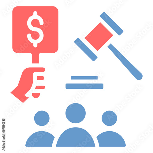 Maximum Bid Auction Vector Icon
