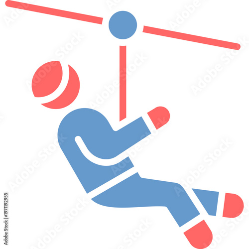 Zip Line Vector Icon