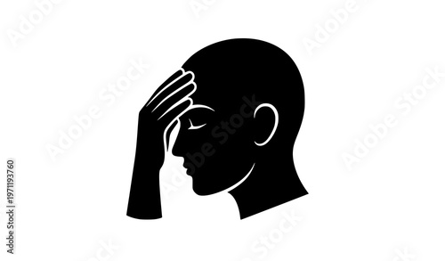 Headache stress glyph icon silhouette vector illustration