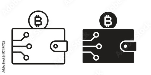 Cryptocurrency wallet icon concepts pack. icon set vector illustrations eps10