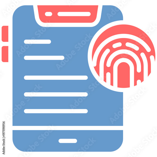 Mobile Lock Biometric Vector Icon