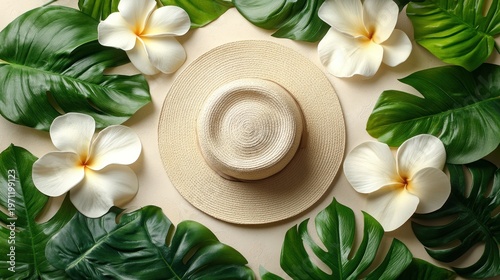 Elegant Summer Floral Arrangement with Hat