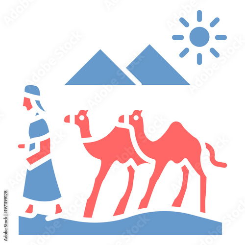 Camel Caravan Vector Icon