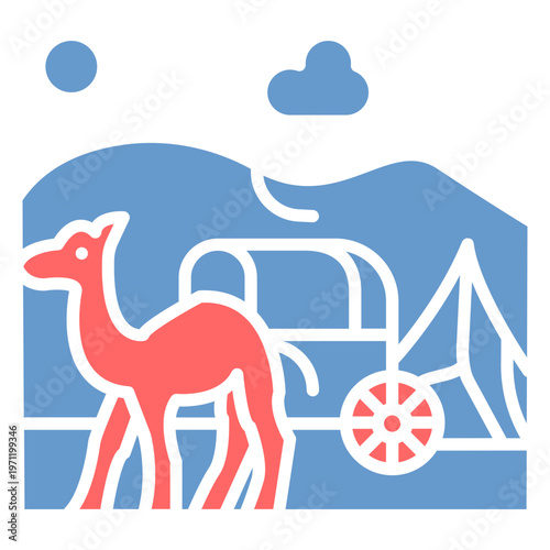 Nomad Caravan Vector Icon