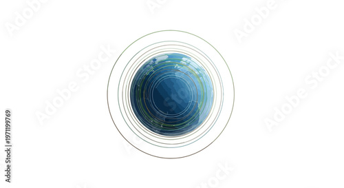 Earth Globe in Circle Frame.