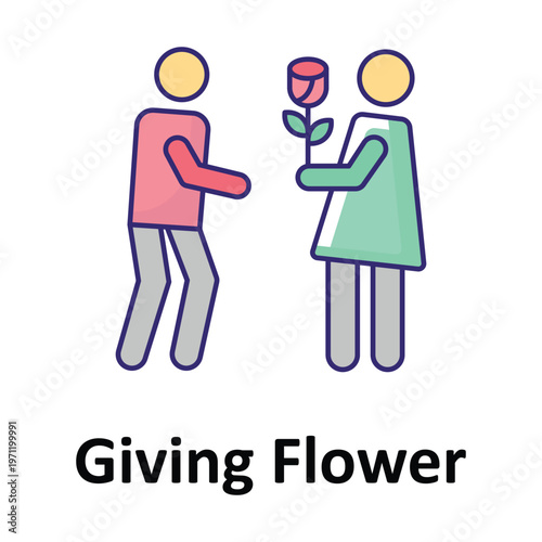 Giving Flower Vector icon which can easily modify or edit