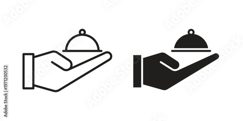 Hand holding tray icon concepts pack. icon set vector illustrations eps10