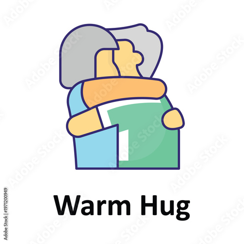 Warm Hug Vector icon which can easily modify or edit
