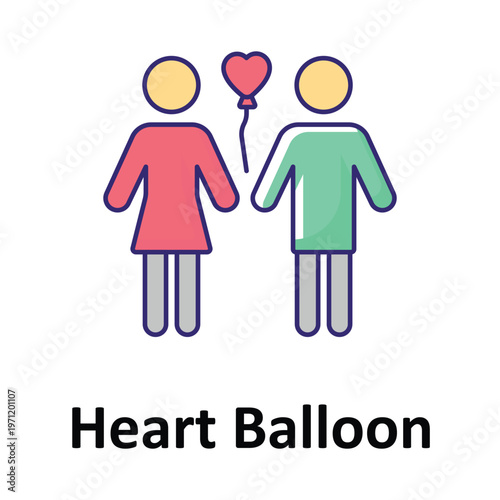 Heart Balloon Vector icon which can easily modify or edit