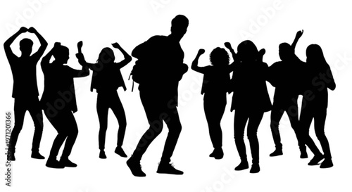 A group of people dancing together