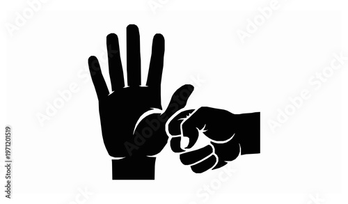 Stop domestic abuse silhouette icon vector illustration