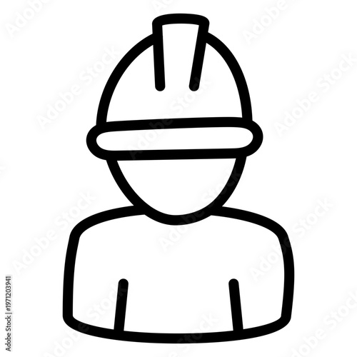 Avatar wearing hard hat, icon of labor 