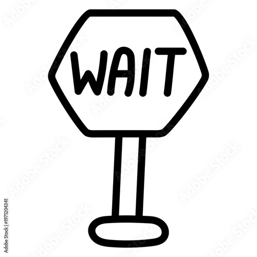 A beautiful design icon of wait sign board  