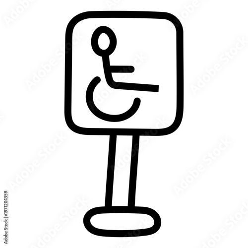 Editable design icon of handicap roadboard  