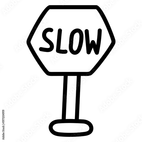 A linear design icon of slow down board  