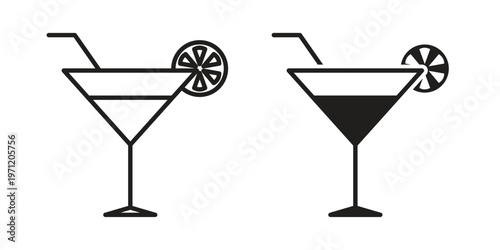 Martini glass icon concepts pack. icon set vector illustrations eps10