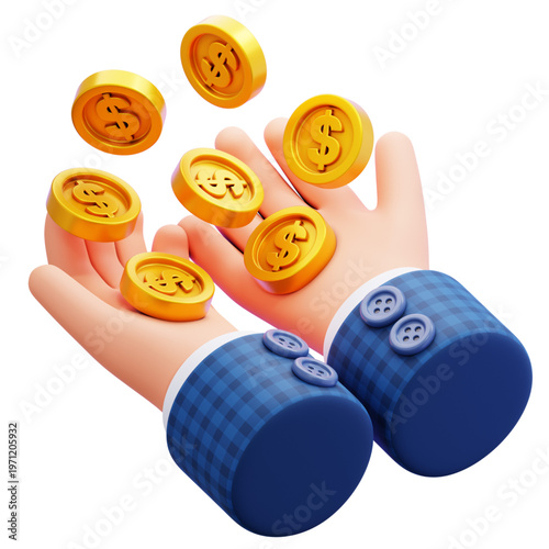 Abundant wealth flowing into open hands, symbolizing prosperity and financial growth from generous investments and opportunities