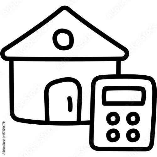 An icon design of home calculation 