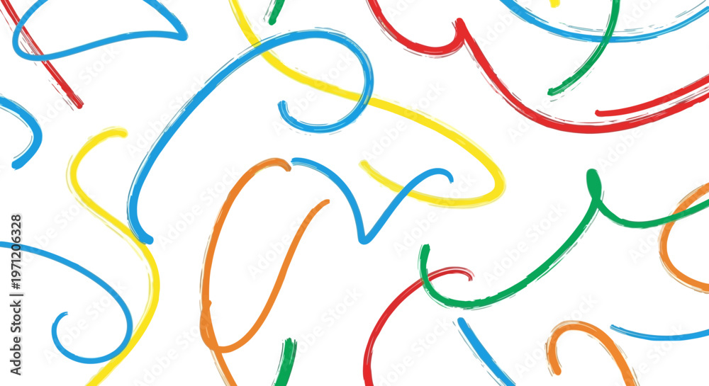 Fototapeta premium Colorful Abstract Brush Strokes Seamless Pattern on White Background