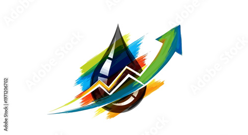 Oil price rise, energy market growth, abstract concept