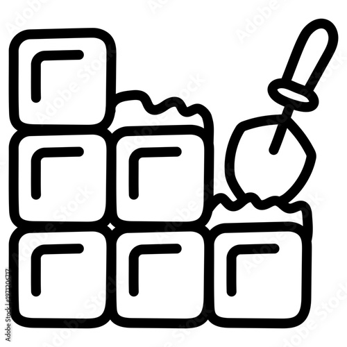 Modern design icon of wall construction 