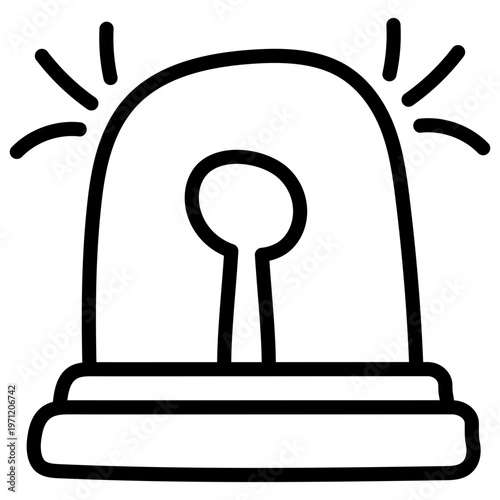 Revolving red light icon, vector design of siren