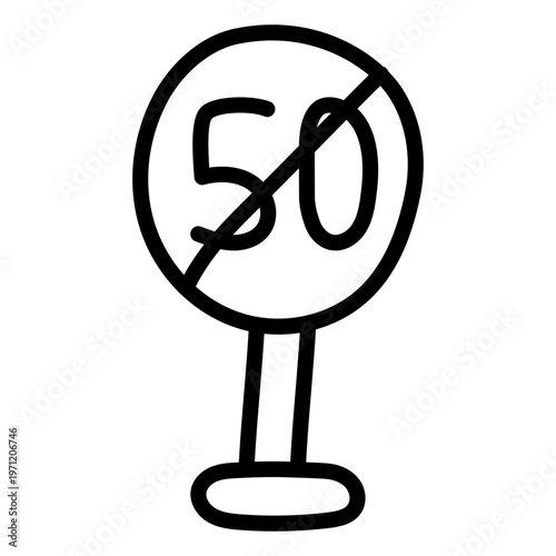 Editable design icon of no speed limit board  