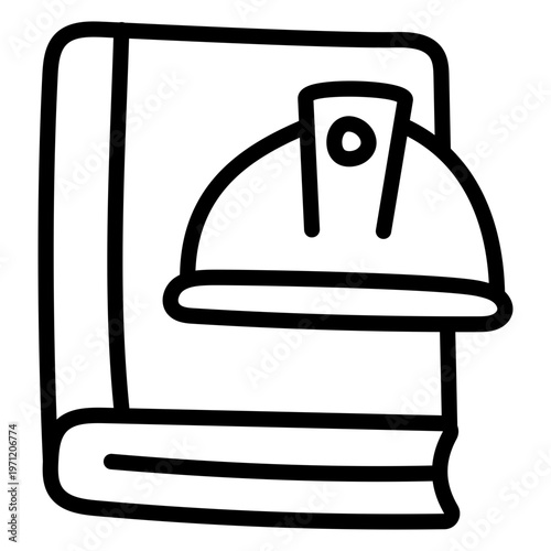 A linear design icon of labour book 