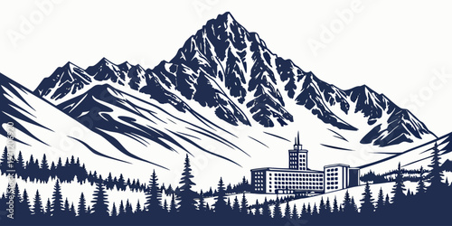 Anchorage, a breathtaking Alaskan vector silhouette.