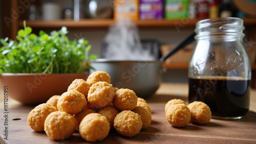 Golden Soybean Meat Pellets Ready for Vegan Stew