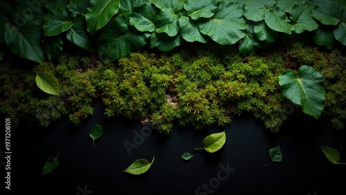 Dark Tropical Abstract Leaf Texture