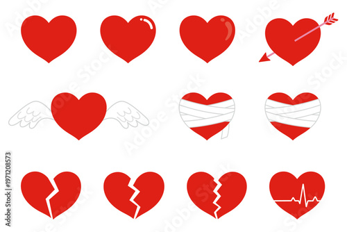 ハートマークのイラストセット