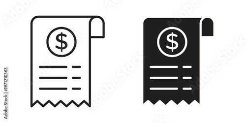 Payment receipt icon concepts pack. icon set vector illustrations eps10