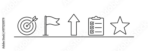Goal visualization and achievement mindset for maintaining motivation and focusing on long-term personal or professional success, target, flag, upward