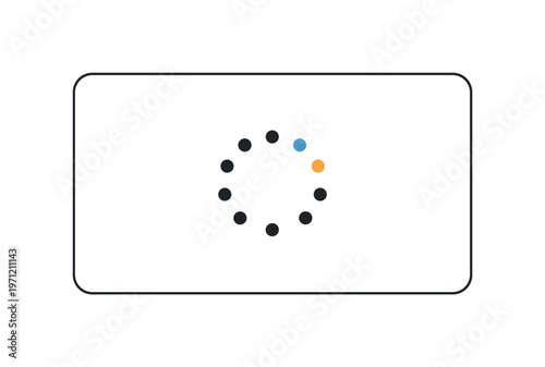 Ghost loading state and invisible processing without clear feedback in digital interfaces, a simple blank card with a subtle dotted spinner and a