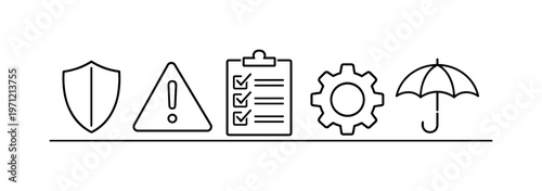 Risk management and business continuity planning for minimizing uncertainty and ensuring stable operations in changing environments, shield, warning