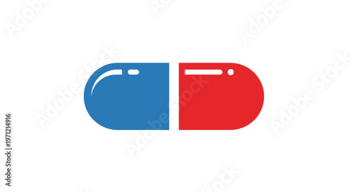 A graphic illustration depicting a colorful medical capsule for healthcare themes