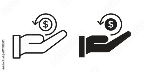 Refund icon concepts pack. icon set vector illustrations eps10