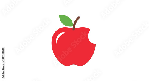 A vibrant illustration of a red apple with a bite taken out, ideal for educational content