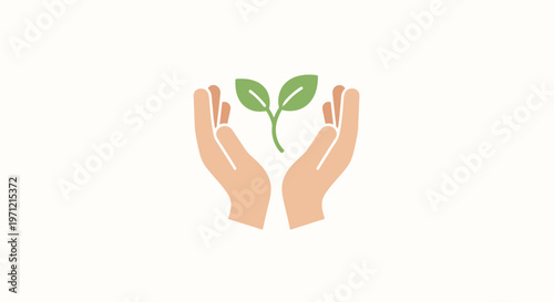 Hands holding a plant representing care, growth, and environmental protection
