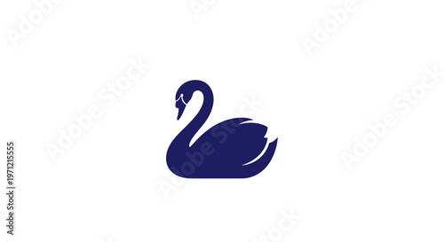Elegant silhouette of a swan, a minimalist design emblem with a captivating aesthetic