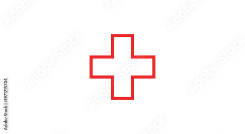Red cross symbol graphic for medical, healthcare, and emergency service representation