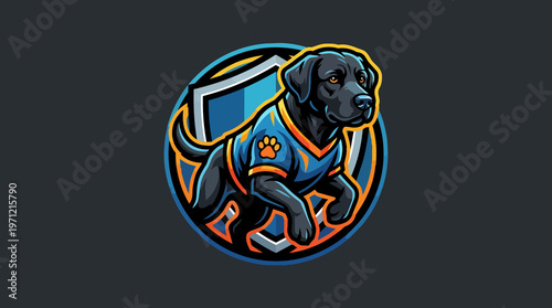 Black Labrador Dog Illustration.