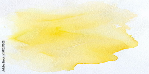 Vintage abstract yellow watercolor paint texture on aged brown parchment paper with a grungy antique design and blank retro canvas pattern