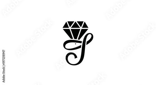 Elegant Diamond and Swirl Logo, Perfect for Jewelry, Design and Luxury Brands
