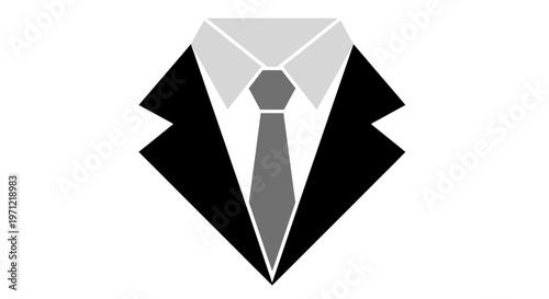 Geometric representation of a suit and tie, perfect for business or formal settings
