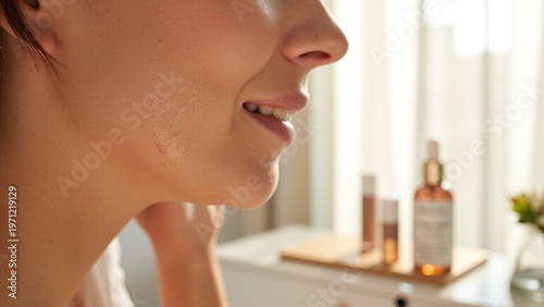 Radiant Beauty Portrait: Premium Skincare and Cosmetics for Middle-Aged Women