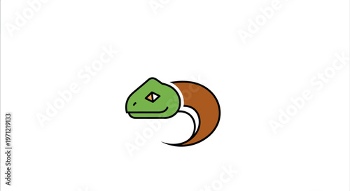 Minimalist icon of a reptile with a stylized design, suitable for various applications