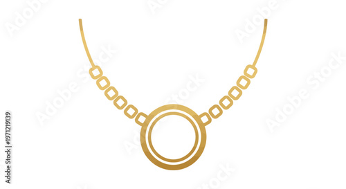 Elegant gold necklace illustration, perfect for fashion, jewelry, and luxury themes